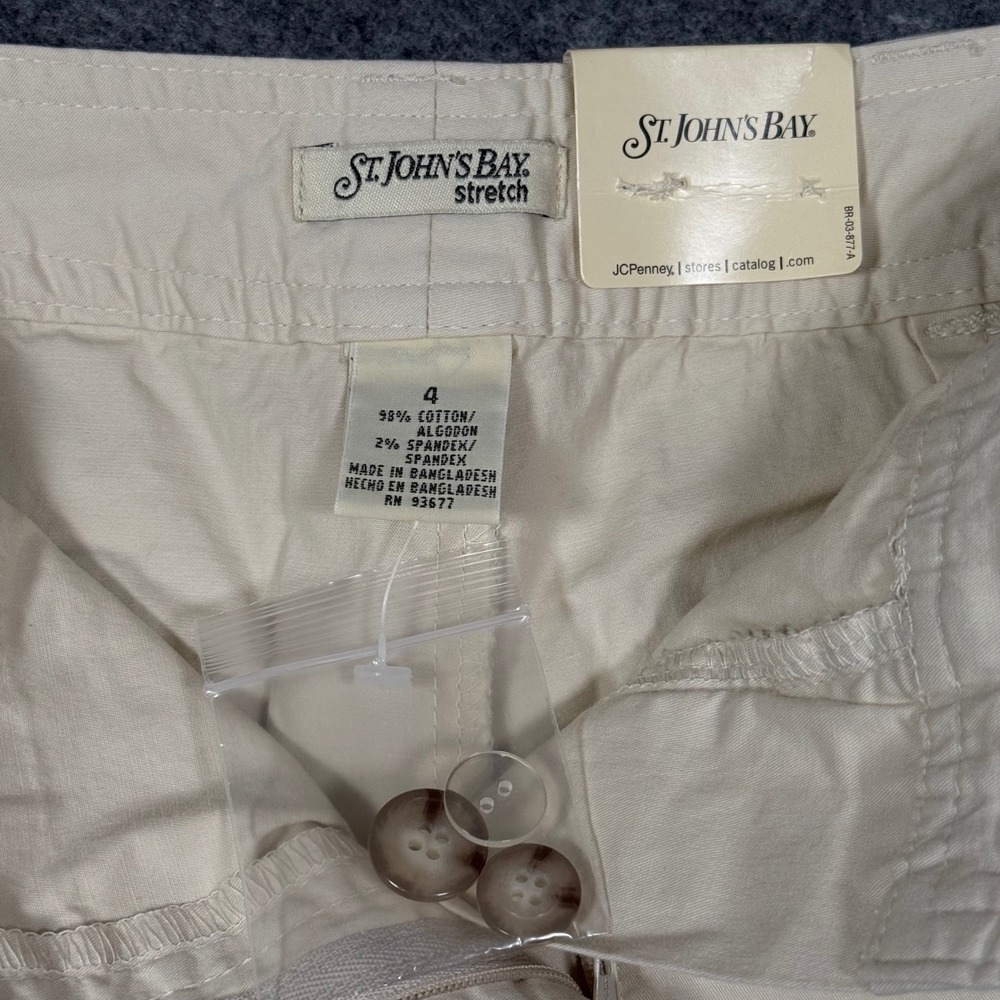 St. John's Bay Womens Beige Cargo Skort Size 4 Stretch Cotton Utility Mini Skirt - Picture 4 of 13
